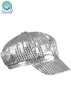 BERRETTO DISCO PAILLETTES ARGENTO